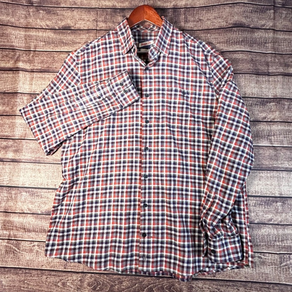 Johnnie-O Hangin Out Mens XL Plaid Flannel Button Down Shirt  Long Sleeve